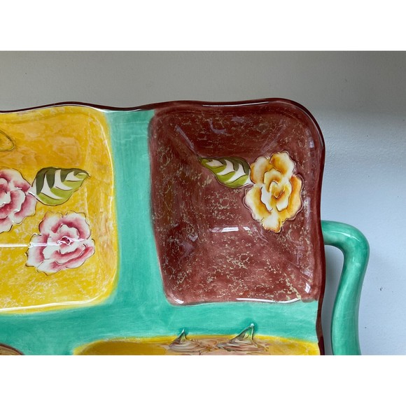 Rommel Nueva for Saparna Divided Side Serving Dish/Vegetable Platter Vintage. - Picture 5 of 9